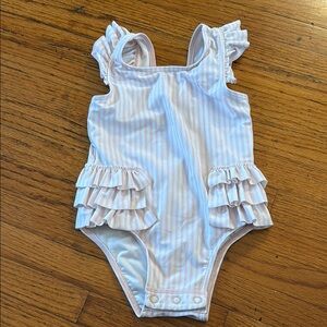 Striped Ruffle Baby Swimsuit